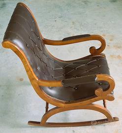 SEDIA DONDOLO IN PELLE VINTAGE