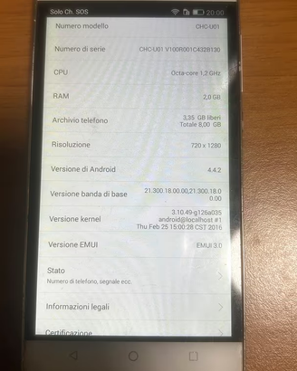 smartphone telfono huawei g play mini bianco