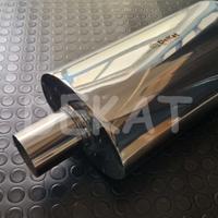 SILENZIATORE AUTO OVALE UNIVERSALE INOX 63,5 MM