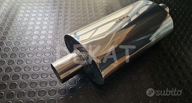 SILENZIATORE AUTO OVALE UNIVERSALE INOX 63,5 MM