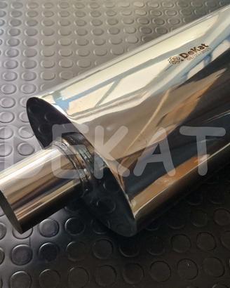 SILENZIATORE AUTO OVALE UNIVERSALE INOX 63,5 MM