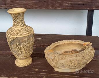 vaso e posacenere resina vintage 