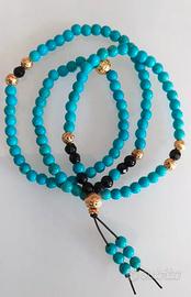Collana Bracciale Mala  in Turchese e Onice