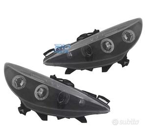 FARI PEUGEOT 207 06-12 OCCHI ANGELICI SFONDO NERO