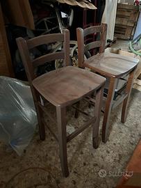 due sgabelli in legno massello pub, ristoranti bar