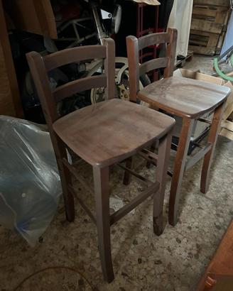 due sgabelli in legno massello pub, ristoranti bar