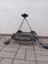 Lampadario antico ferro battuto 