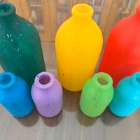 N. 7 bottiglie vetro colorate