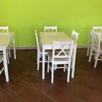 TAVOLI e SEDIE di LEGNO BIANCO