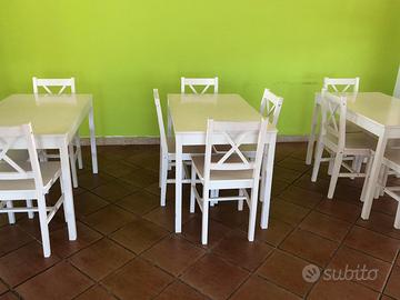 TAVOLI e SEDIE di LEGNO BIANCO