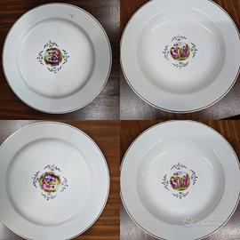 Lotto 4 Piatti Antichi "Richard" - Decoro Angelica