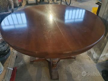 TAVOLO ROTONDO CLASSICO IN LEGNO MASSELLO