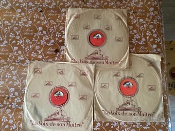 3 vinili 78 giri grammofono