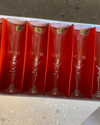Set 6 flute in cristallo M.A.N.