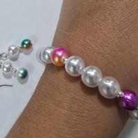 braccialetto e orecchini con perline