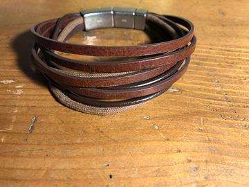 Fossil polsiera in cuoio