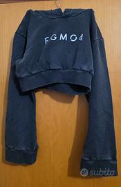 Felpa FGM04  cappuccio donna grigio  taglia XS-S