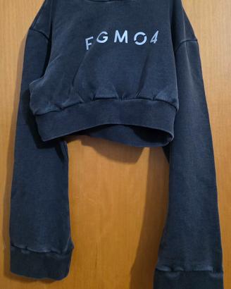 Felpa FGM04  cappuccio donna grigio  taglia XS-S