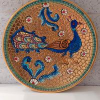 piattino dipinto e lavorato a mano 