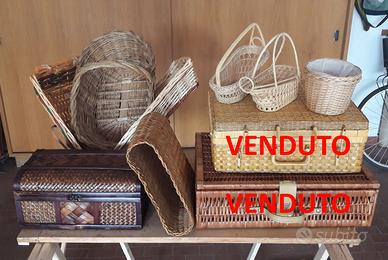 Ceste, cestini, valigie di vimini