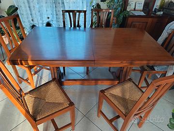  tavolo, in legno arte povera allungabile