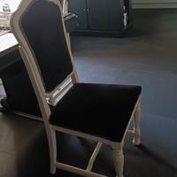 6 sedie legno massiccio e velluto 