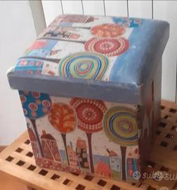Pouf contenitore per giocattoli 