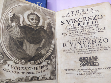 Libro antico Vita Di S. Vincenzo Ferrerio