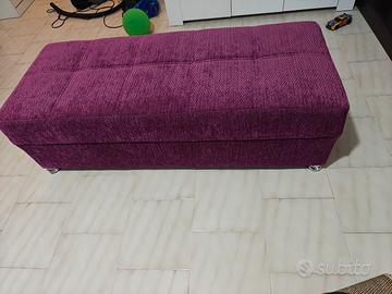 Pouf panca viola in tessuto 148 cm