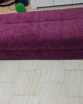 Pouf panca viola in tessuto 148 cm