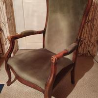 Poltrona legno e veluto