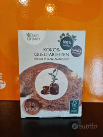 🌱 Pastiglie di Cocco per Semina – 36 pezzi (x2 sc