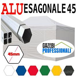Gazebo alluminio 3x4,5 bianco pieghevole mercato
