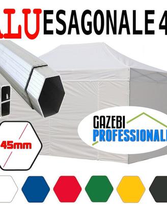 Gazebo alluminio 3x4,5 bianco pieghevole mercato