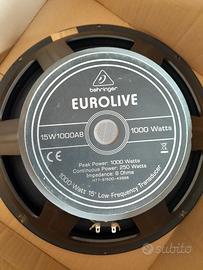 2 WOOFER BEHRINGER EUROLIVE 15W1000A8  