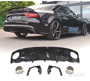 DIFFUSORE AUDI A7 16-18 LOOK RS7 TERMINALI DI SCAR