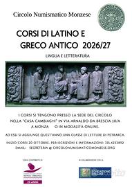 CORSI di LATINO e GRECO ANTICO