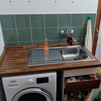 Top con lavello inox da cucina 