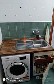 Top con lavello inox da cucina 