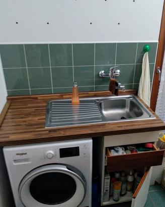 Top con lavello inox da cucina 