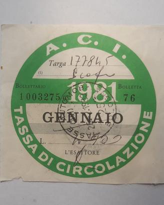 FIAT 500 Bollo Tassa di Circolazione