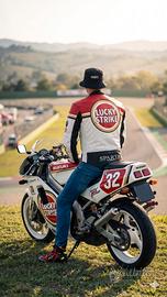 giacca pelle vintage traforata sparta lucky strike