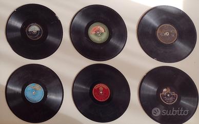 6 vinili 78 giri da grammofono del 900