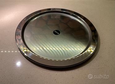 Alessi Vassoio rotondo inox 18/10 argento lucido
