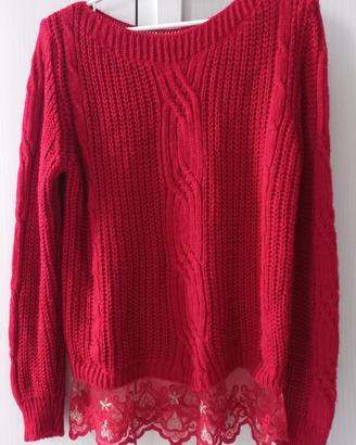 Maglione rosso elegante natalizio 
