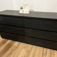 Set cassettiera doppia due comodini e scarpiera