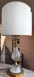 Lampada abat jour in vetro Murano e bronzo