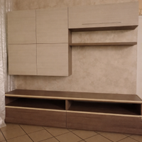 Parete soggiorno moderna l. 242 p. 59 h 205 cm