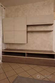 Parete soggiorno moderna l. 242 p. 59 h 205 cm