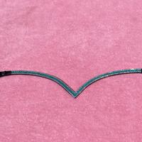 Frontalino in vero cuoio argento e acquamarine